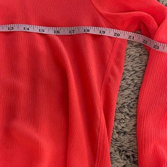 Candies- Sweet oversized blouse in a beautiful bright coral color, Size Large - Picture 6 of 14